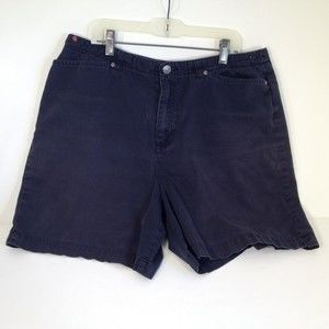 Vintage Womans CRAZY HORSE Liz Claiborne Navy Blue High Waist Shorts Size 14